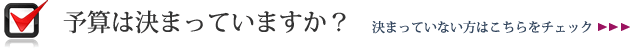 予算は決まっていますか？